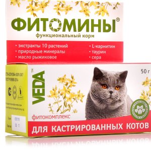 ФитоМины функц.корм  д-кастрированных котов, 50 гр. 100 табл